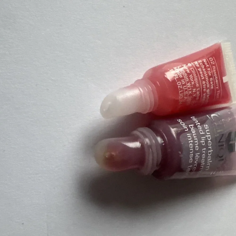 Clinique Superbalm Tinted Lip Treatment Plum 14 Raspberry 02 Lot 2 Discontinued